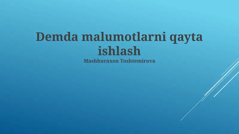 Ma'lumotlarni qayta ishlash