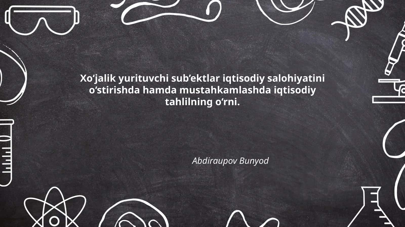 Xo‘jalik yurituvchi sub’ektlar iqtisodiy salohiyatini o‘stirishda hamda mustahkamlashda iqtisodiy tahlilning o‘rni