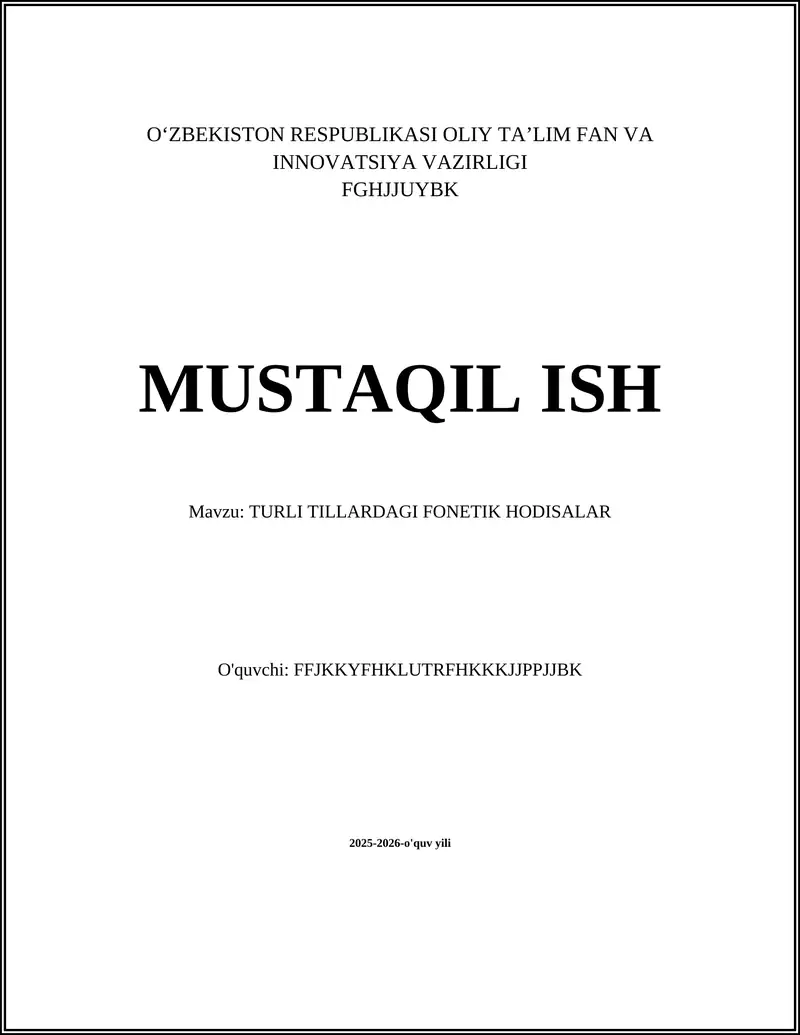 TURLI TILLARDAGI FONETIK HODISALAR