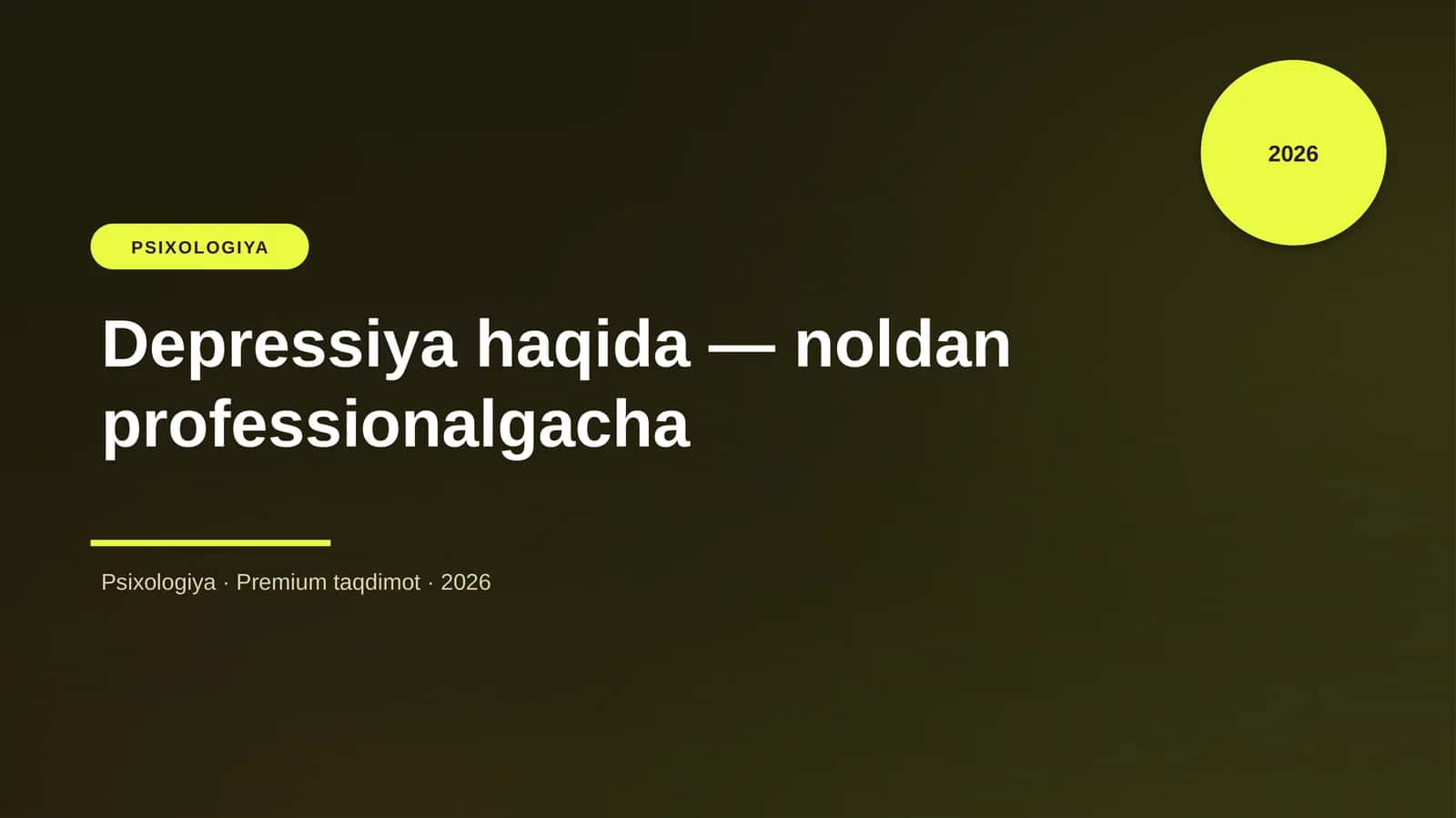Depressiya haqida — noldan professionalgacha