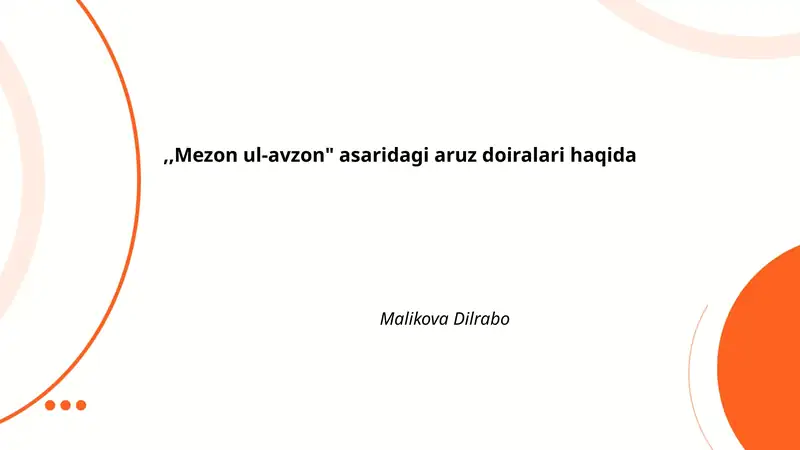 Mezon ul-avzon asaridagi aruz doiralari haqida