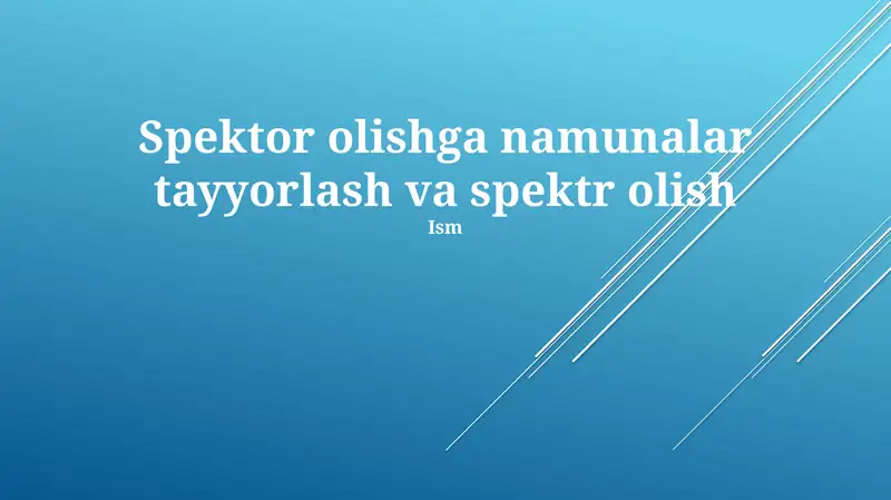 Namuna Tayyorlash