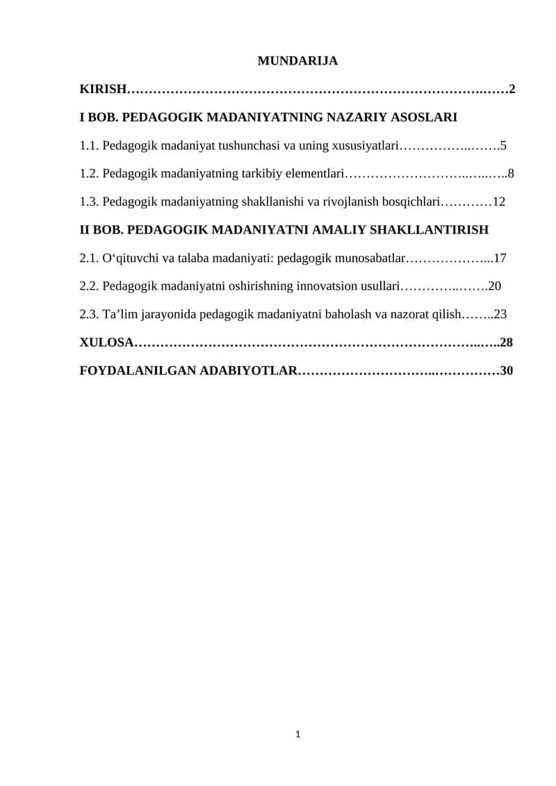 Pedagogik madaniyatning nazariy asoslari