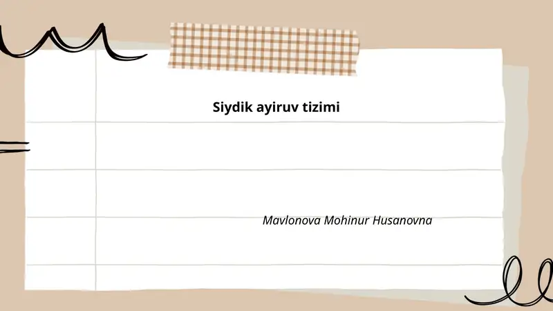 Siydik ayiruv tizimi
