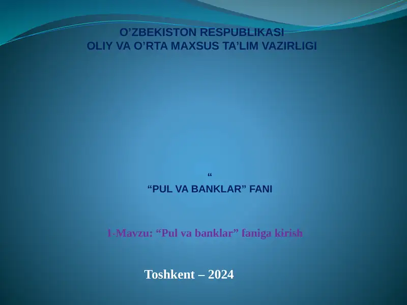 Pul va banklar