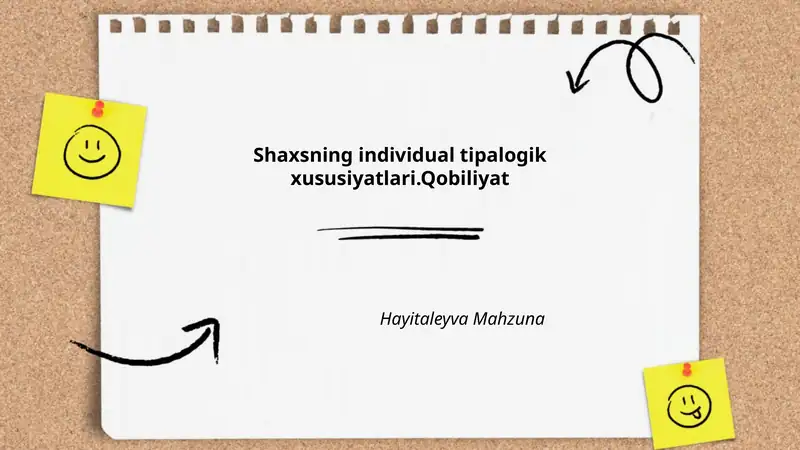 Shaxsning individual tipologik xususiyatlari