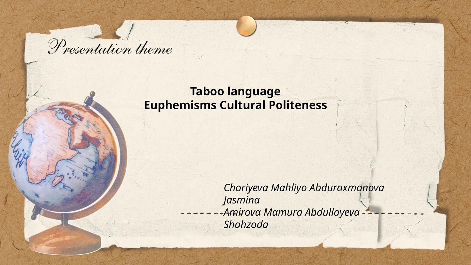Taboo languageEuphemisms Cultural Politeness