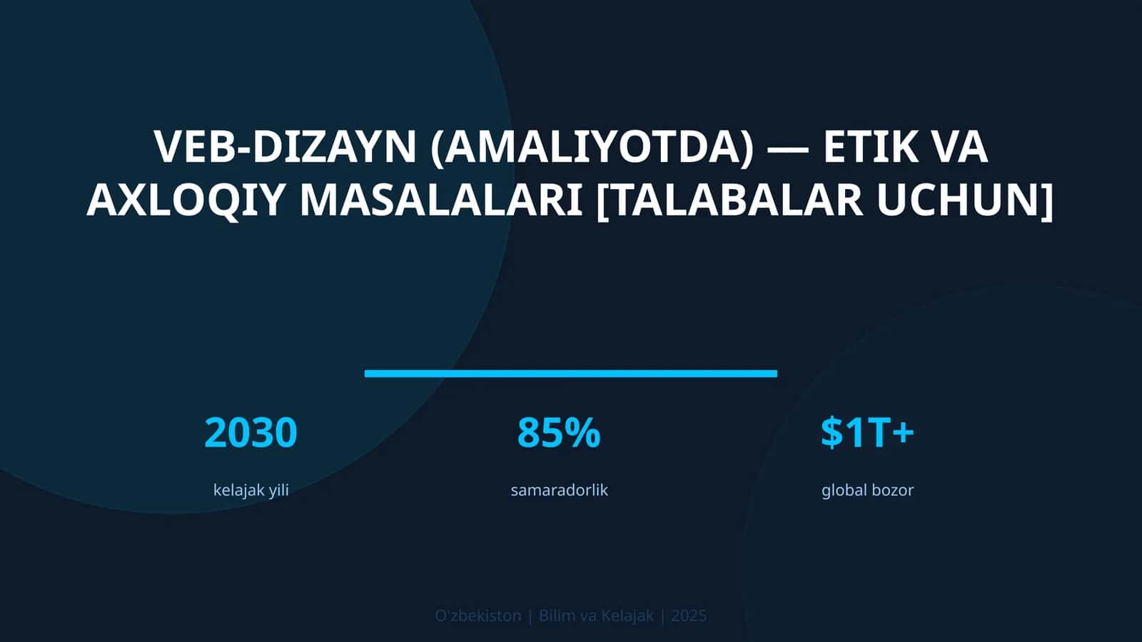 VEB-DIZAYN (AMALIYOTDA) — ETIK VA AXLOQIY MASALALARI [TALABALAR UCHUN]