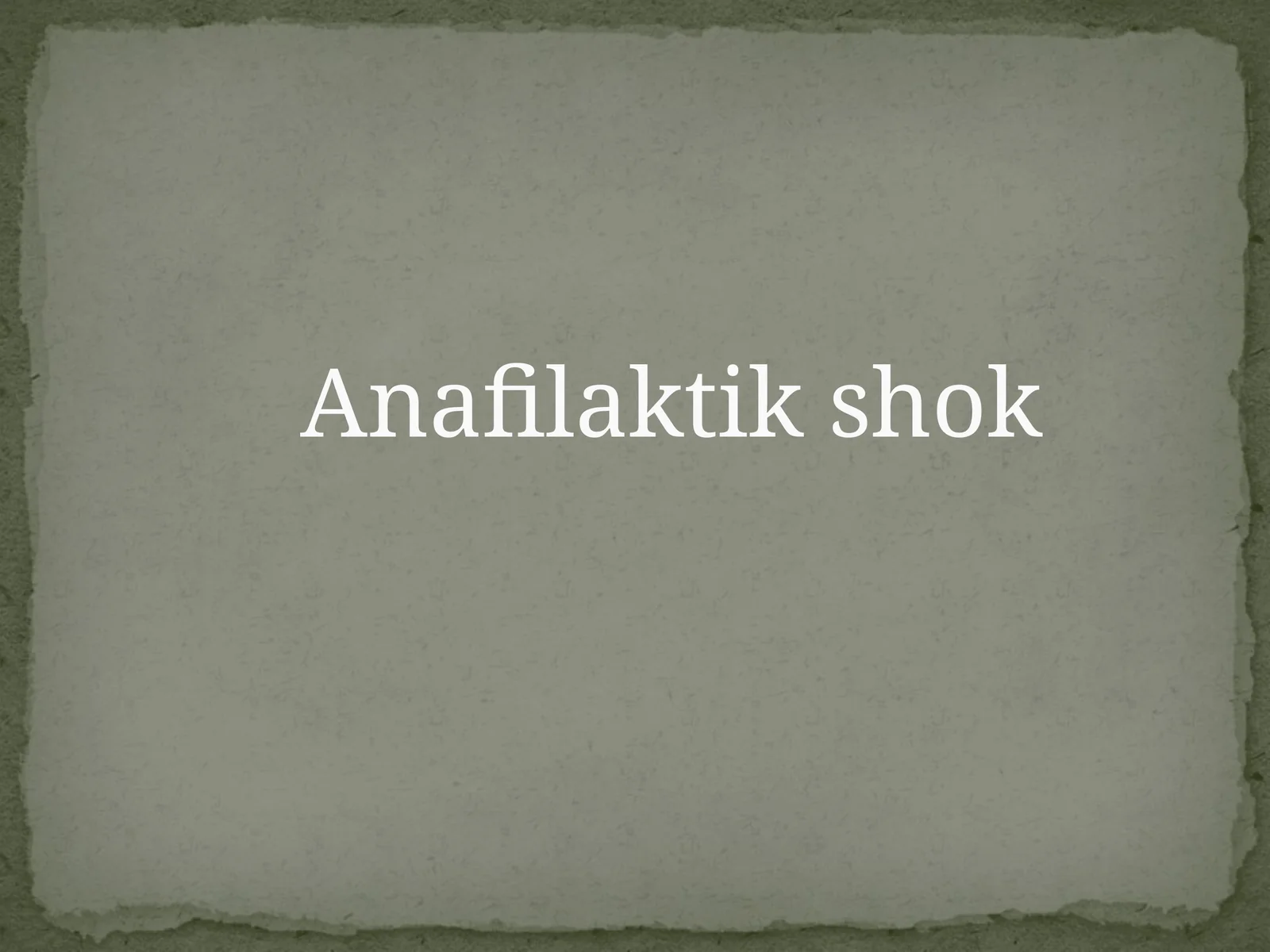 Anafilaktik shok