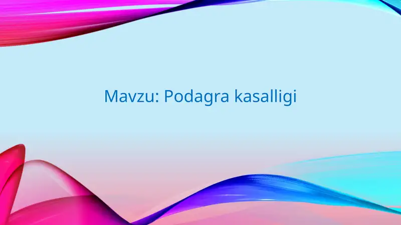 Podagra kasalligi