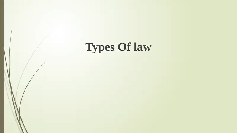 Types Of law