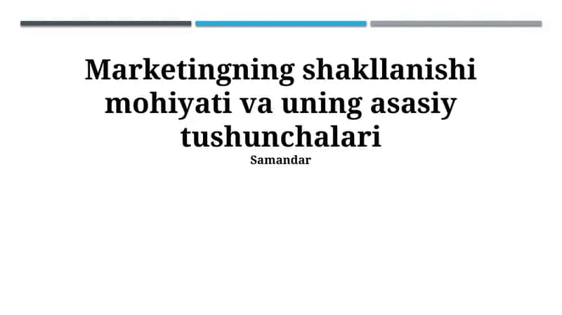 Marketing rejalashtirish va strategiyasi