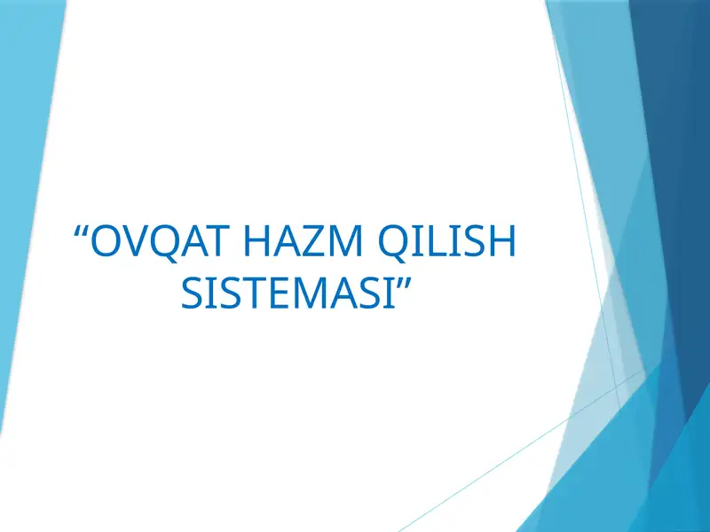 OVQAT HAZM QILISH SISTEMASI