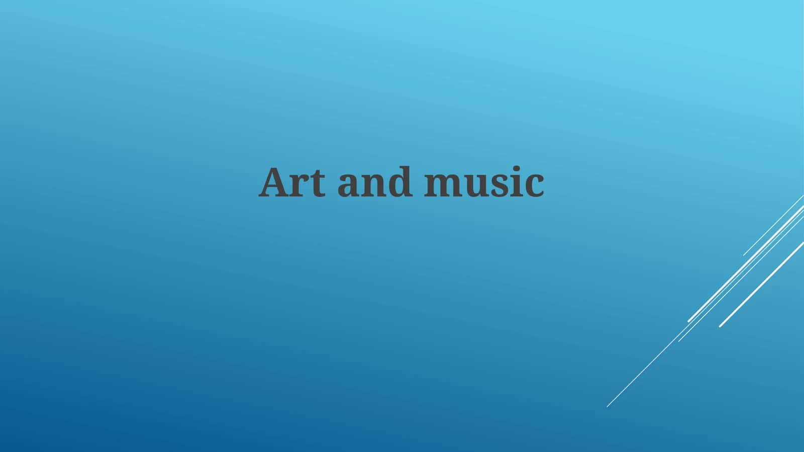 Tadbirlar: San'at va musiqa