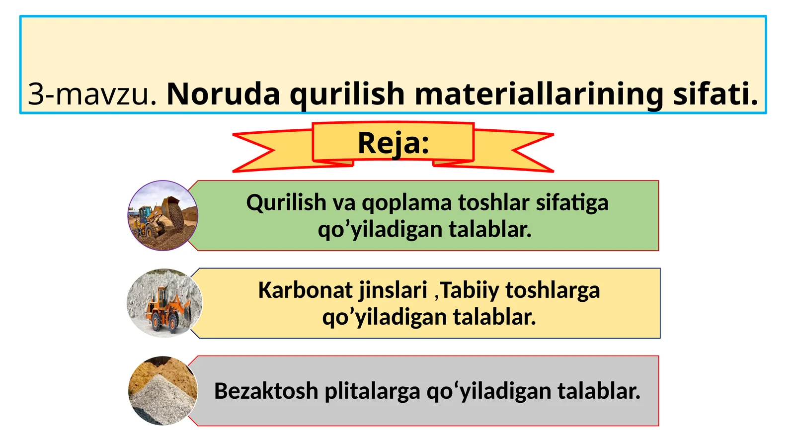 Noruda qurilish materiallarining sifati