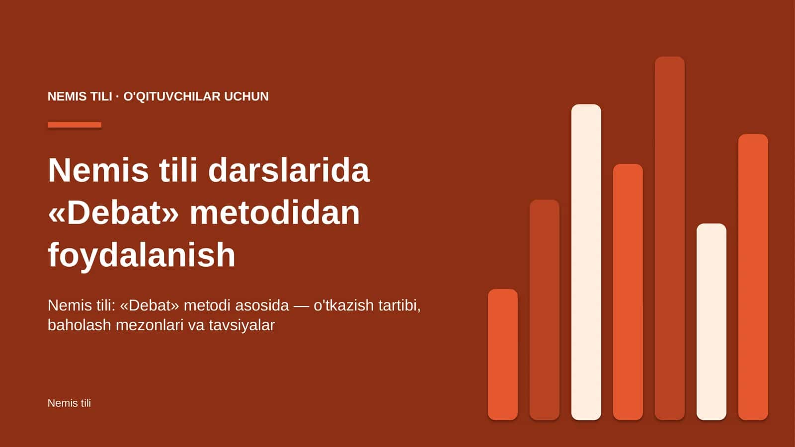 nemis tili darslarida debat metodidan foydalanish 4537