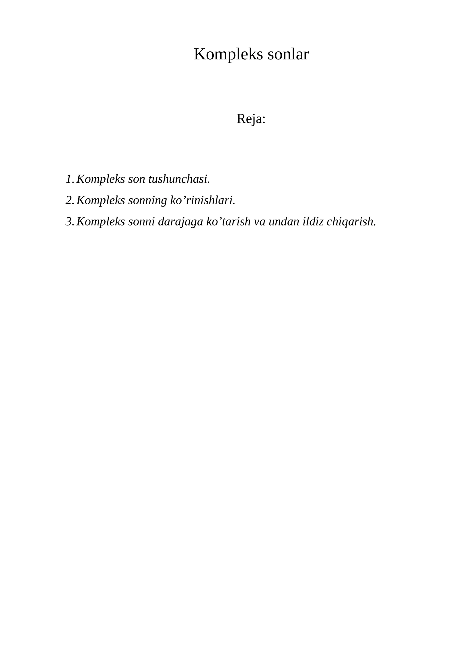 Kompleks sonlar
