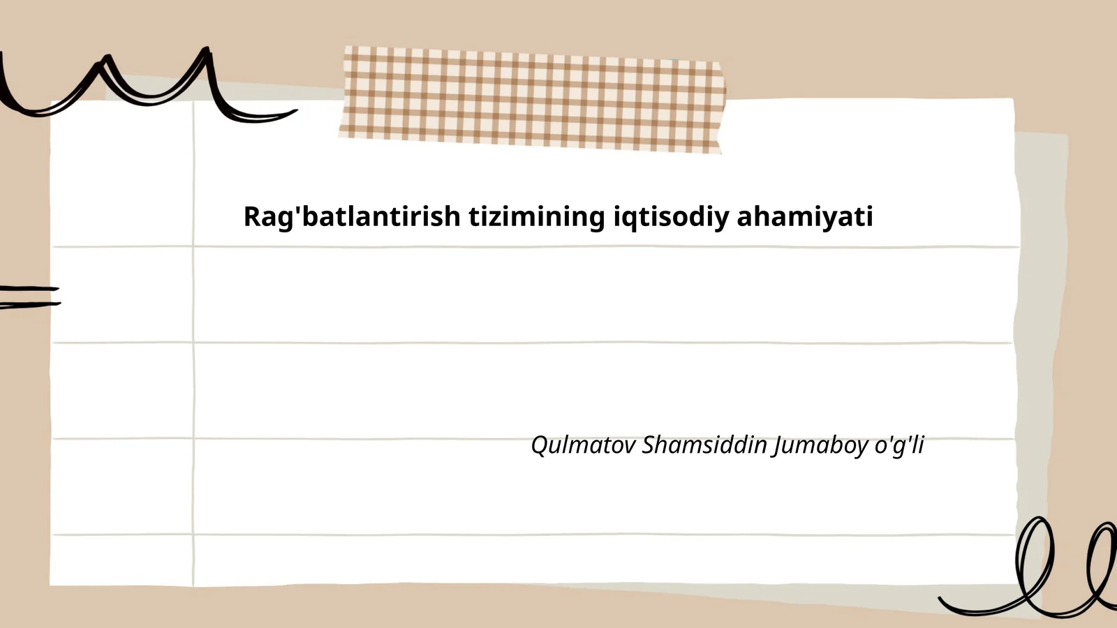 Rag'batlantirish tizimining iqtisodiy ahamiyati