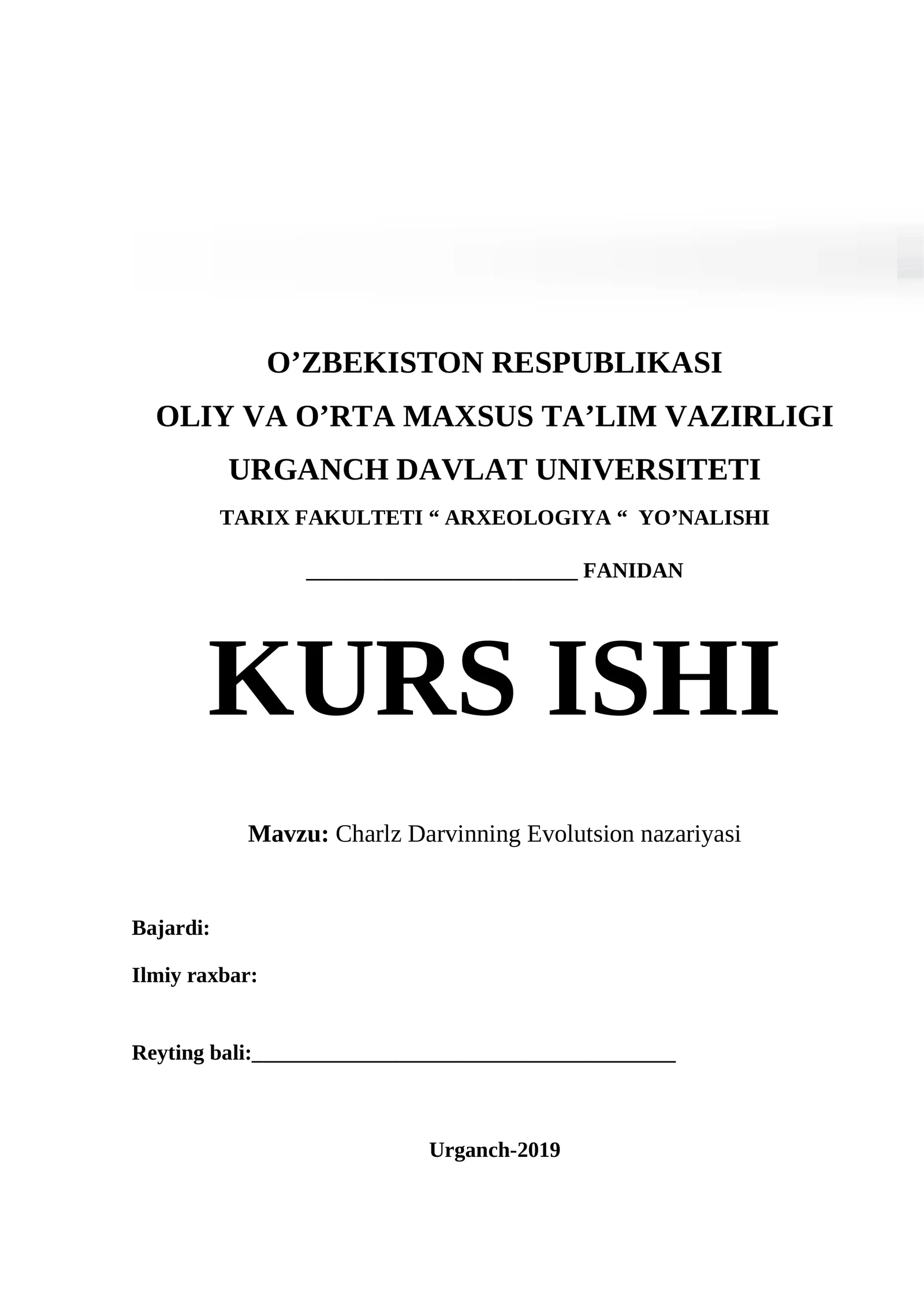 Charlz Darvinning Evolutsion nazariyasi