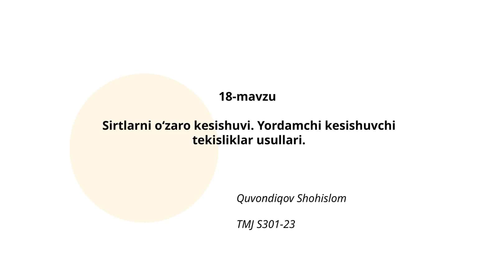 Sirtlarni kesishuv nuqtalari