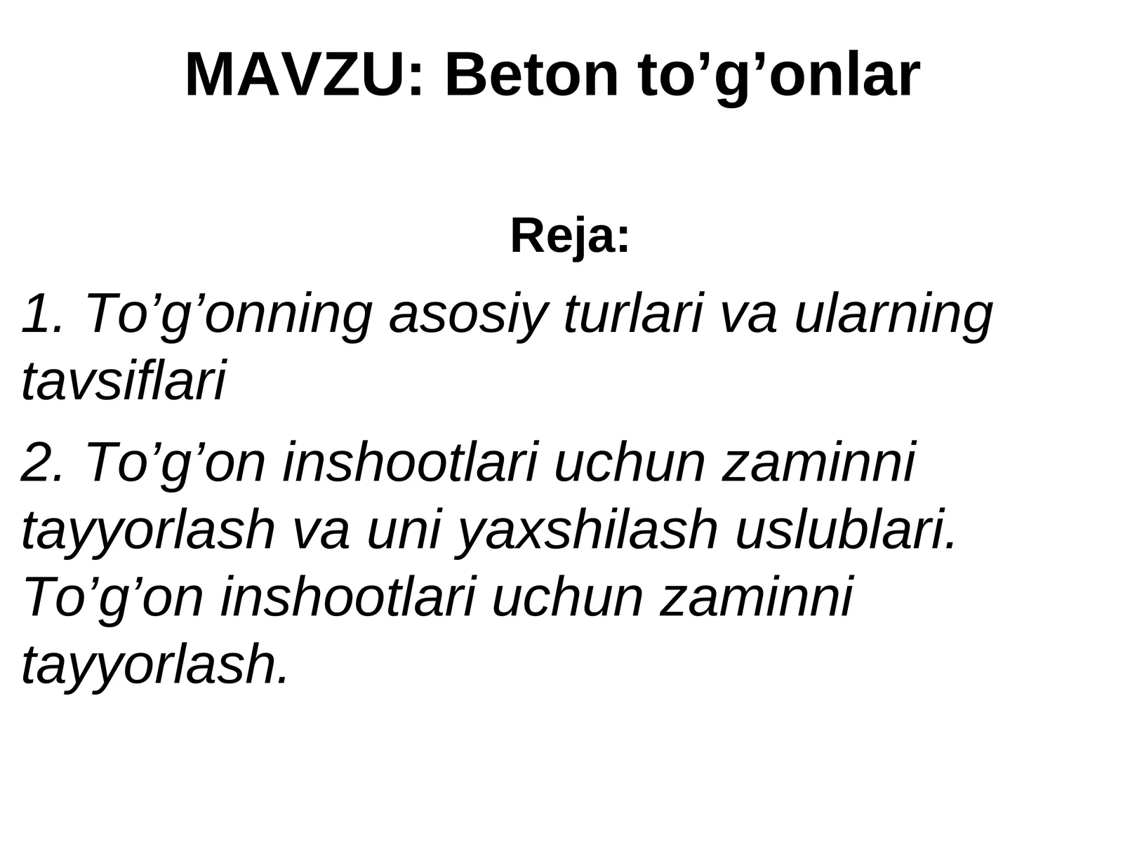 Beton to’g’onlar