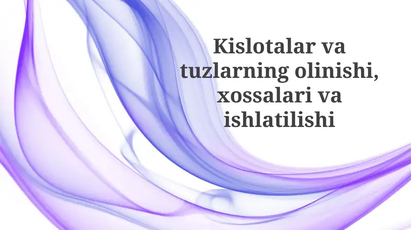 Kislota va tuzlar