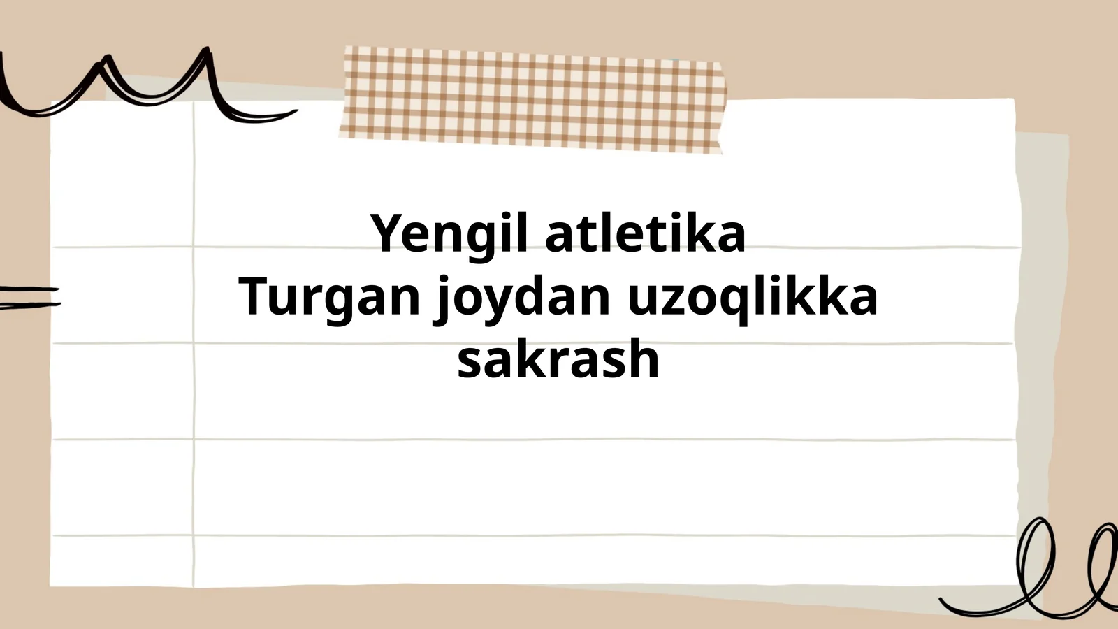 Turgan joydan uzoqlikka sakrash