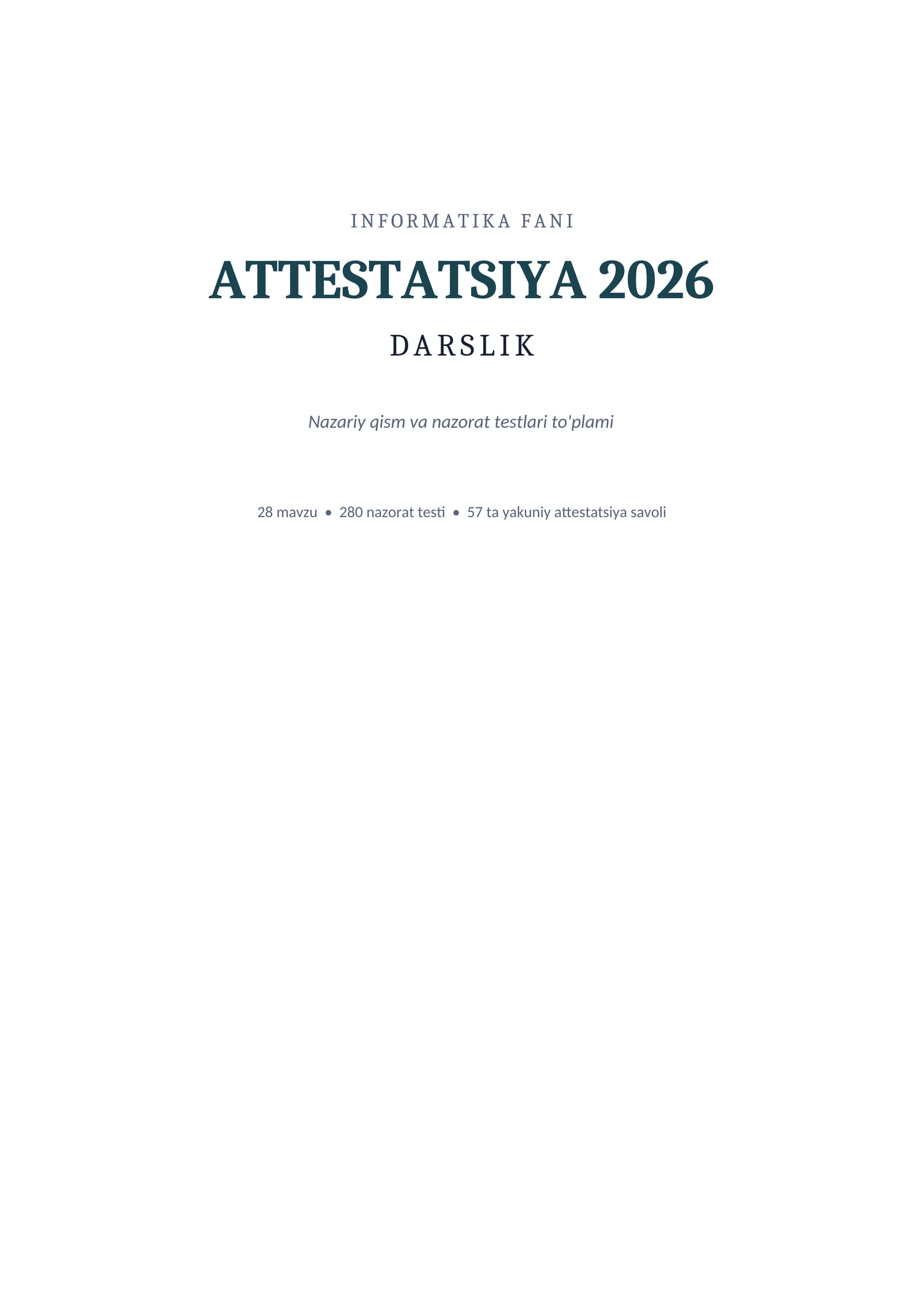 Attestatsiya 2026 kitobi
