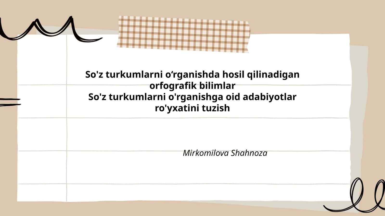 So'z turkumlarni o'rganishda hosil qilinadigan orfografik bilimlar