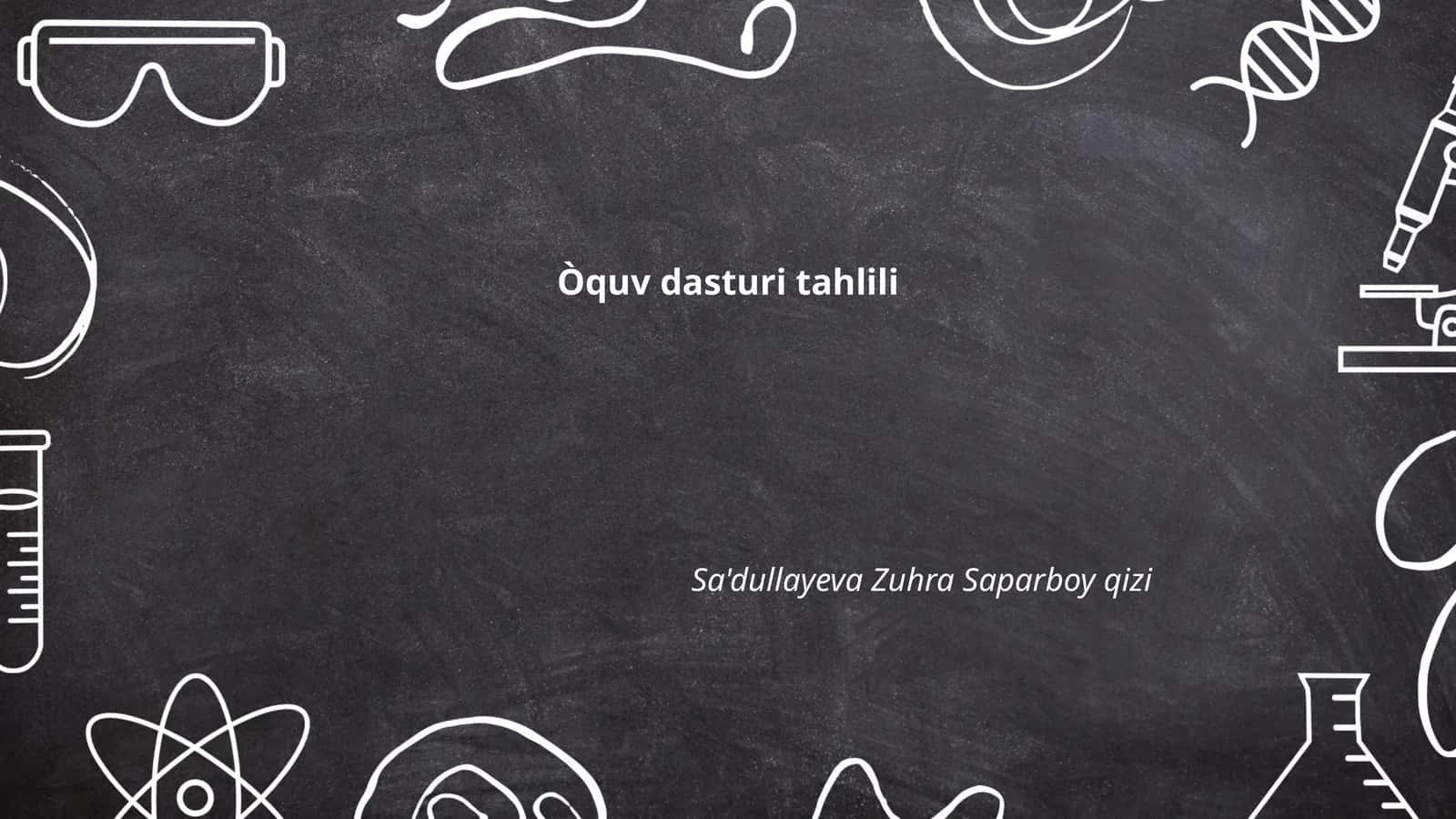O'quv dasturi tahlili