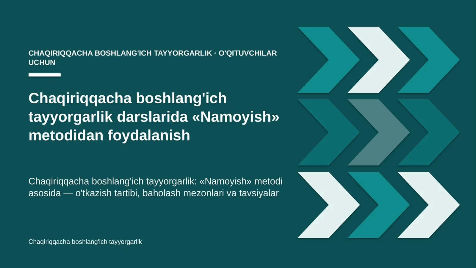 chaqiriqqacha boshlang'ich tayyorgarlik darslarida namoyish metodidan foydalanish 6178