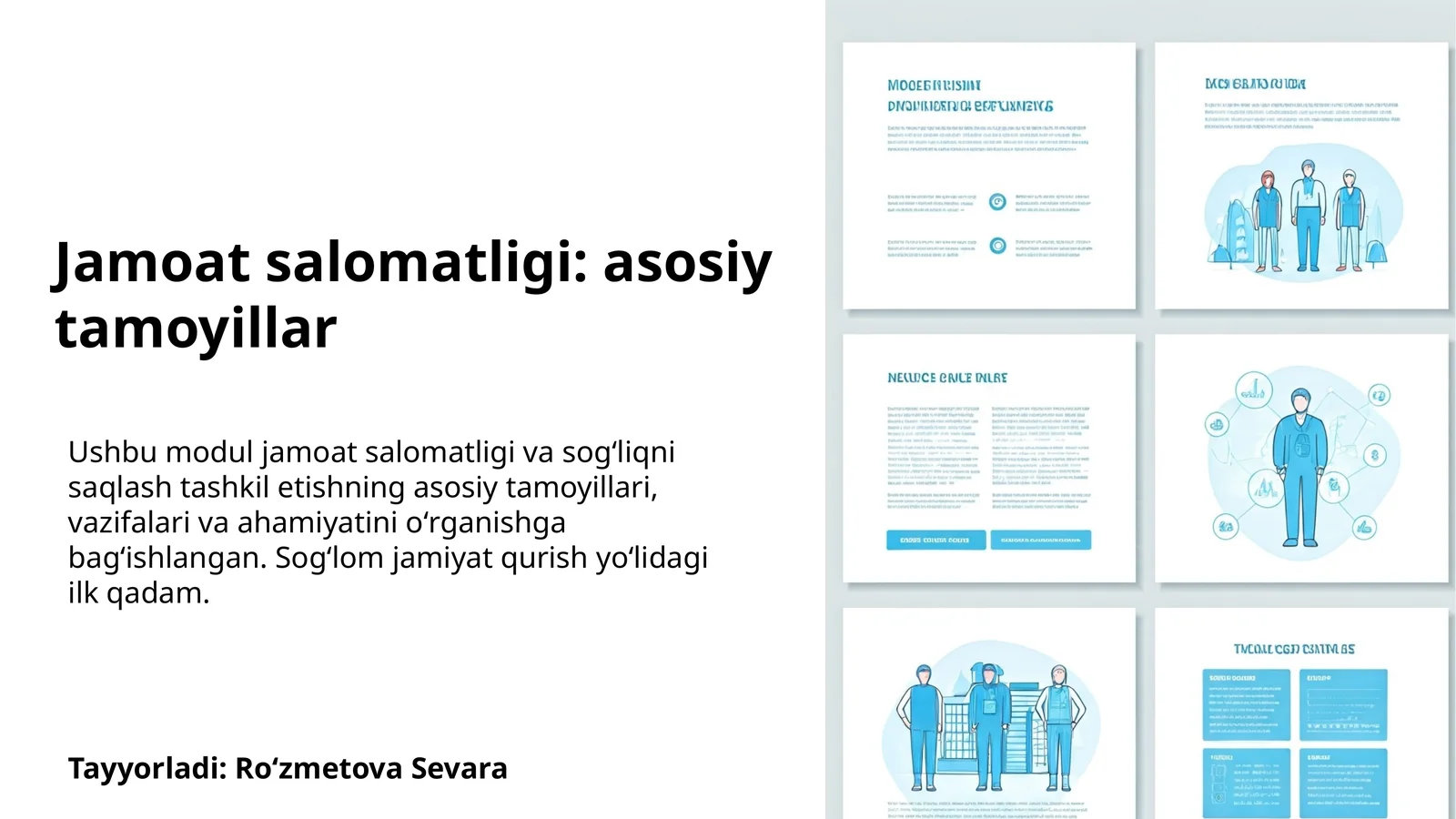 Jamoat salomatligi: asosiy tamoyillar