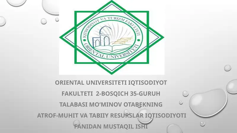 Iqlim o’zgarishi va ekologik masalalar