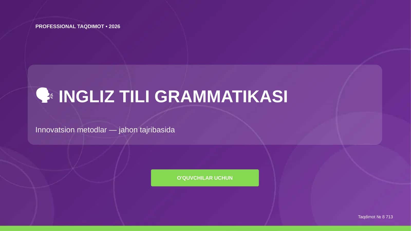 INGLIZ TILI GRAMMATIKASI