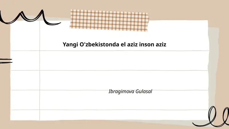 Yangi O'zbekistonda inson qadr-qimmati va huquqlari