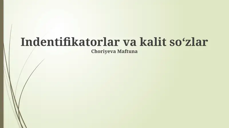 Kalit so'zlar