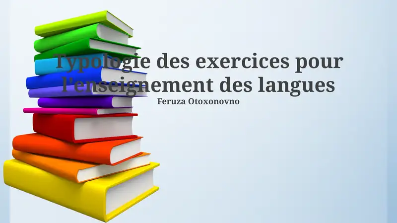 Typologie des exercices pour l'enseignement des langues