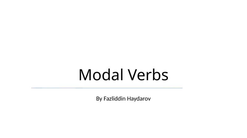 Modal Verbs