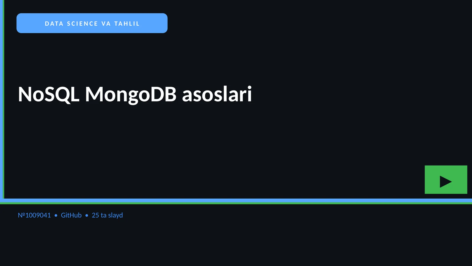 NoSQL MongoDB asoslari
