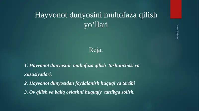 Hayvonot dunyosini muhofaza qilish yo'llari