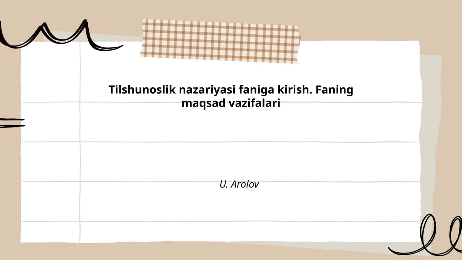 Tilshunoslik nazariyasi faniga kirish. Faning maqsad vazifalari
