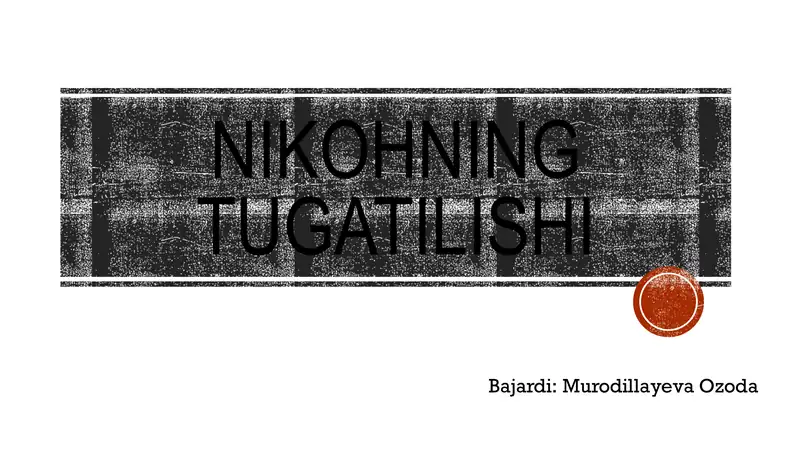 nikohning tugatilishi