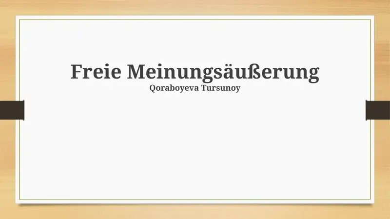 Freie Meinungsäußerung