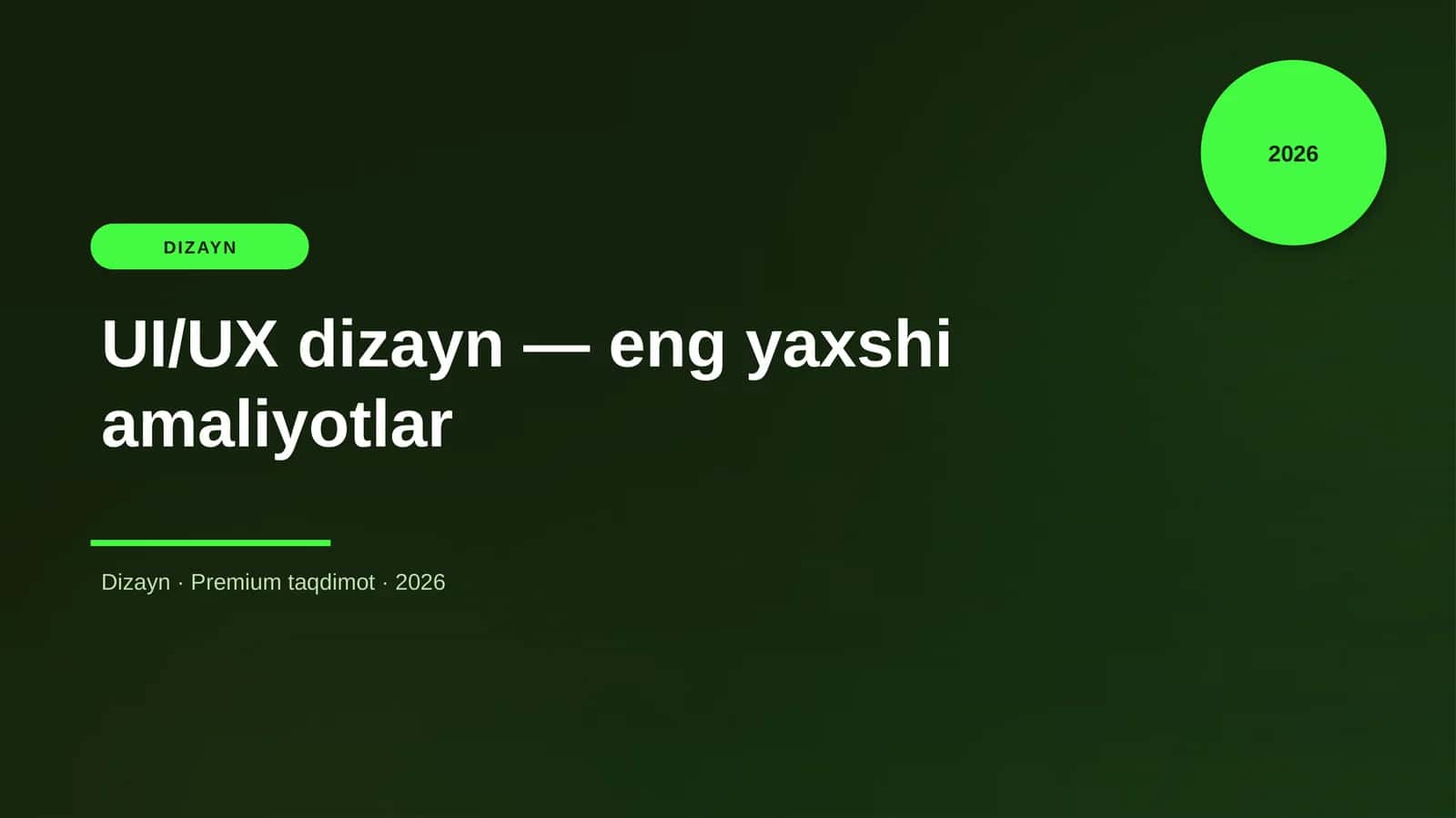 UI/UX dizayn — eng yaxshi amaliyotlar
