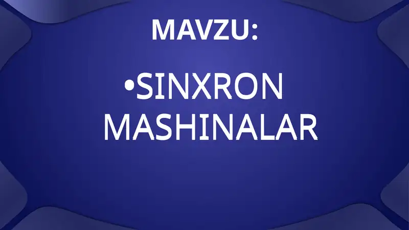 Sinxron mashinalar