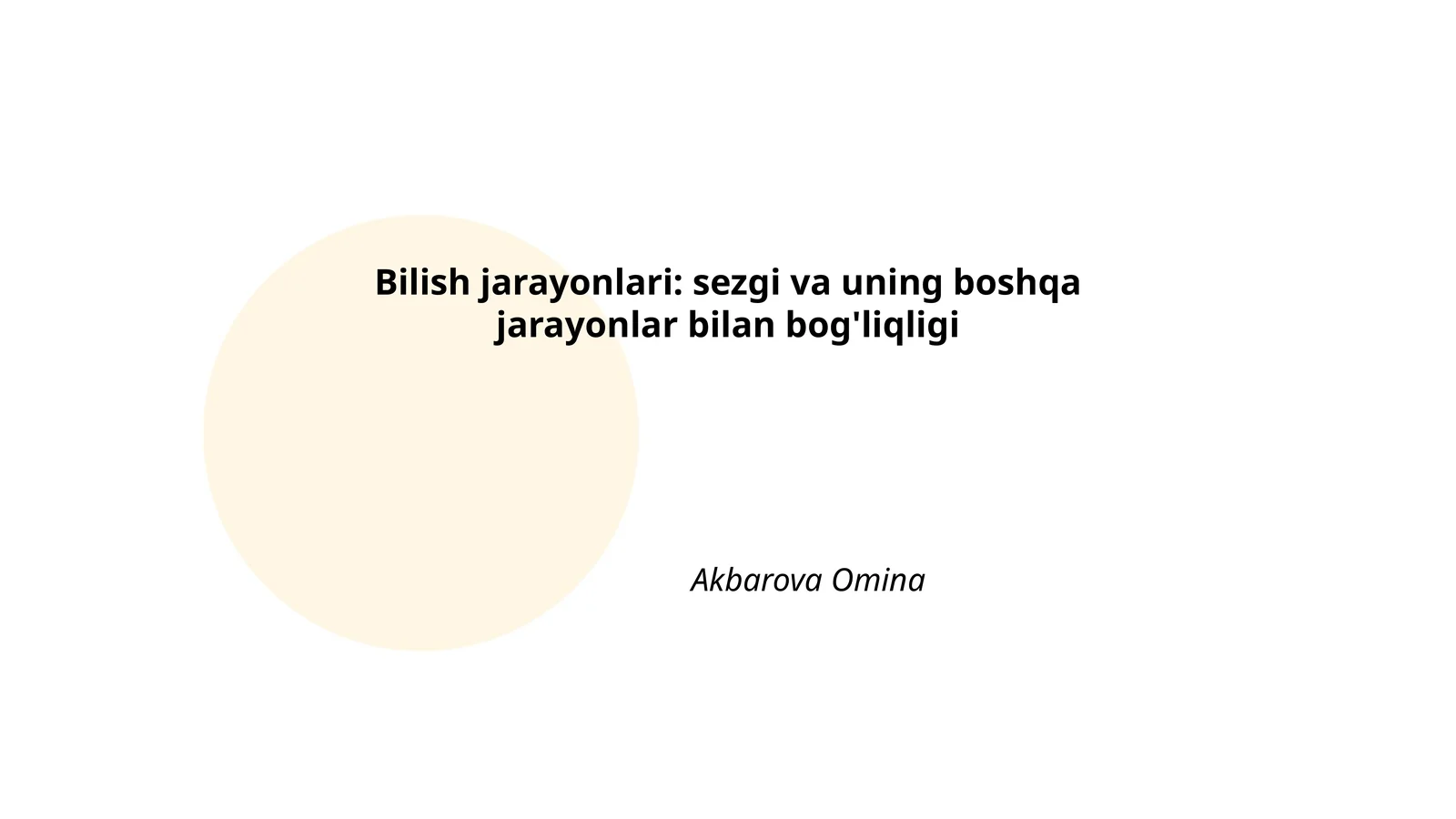 Sezgi va uning boshqa jarayonlar bilan bog'liqligi