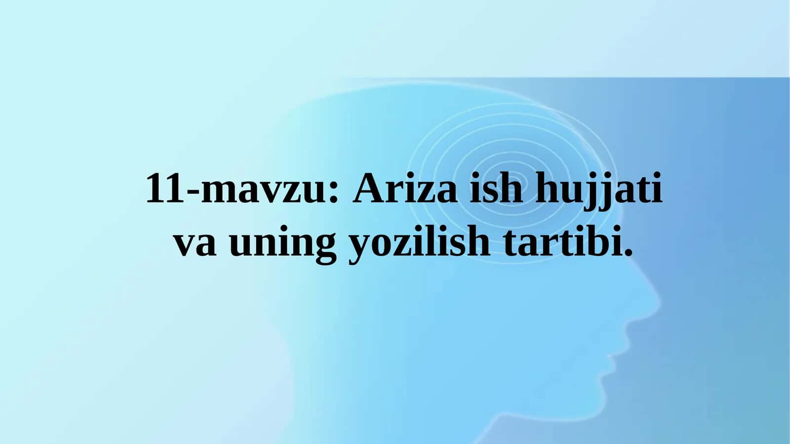 Ariza — ish hujjati va uning yozilish tartibi (11-dars taqdimoti)