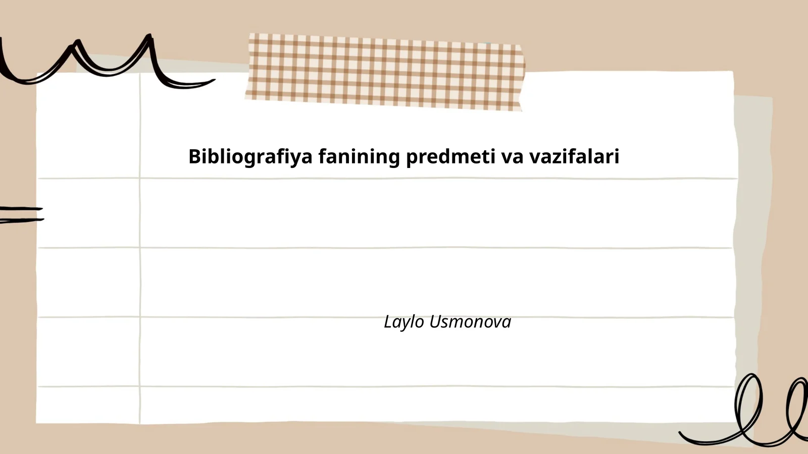 Bibliografiya fanining predmeti va vazifalari