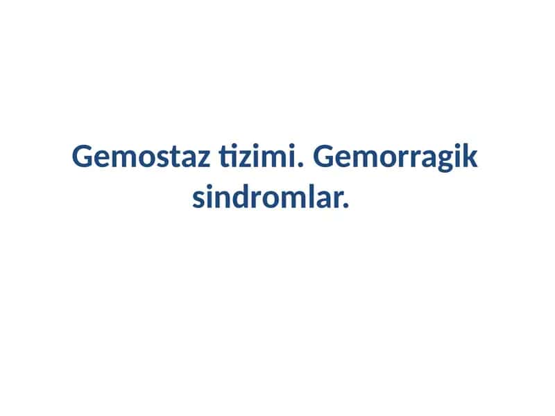 Gemostaz