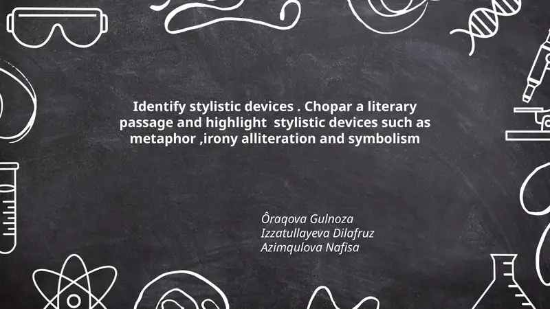 Identify Stylistic Devices
